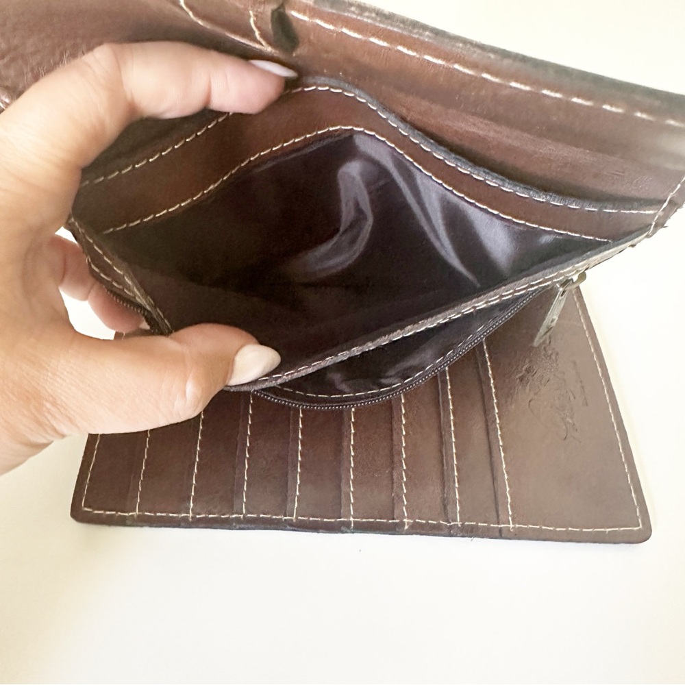 Patricia Nash Colli Flap Trifold Wallet Florence Brown Tooled Leather P32777 - Picture 11 of 15
